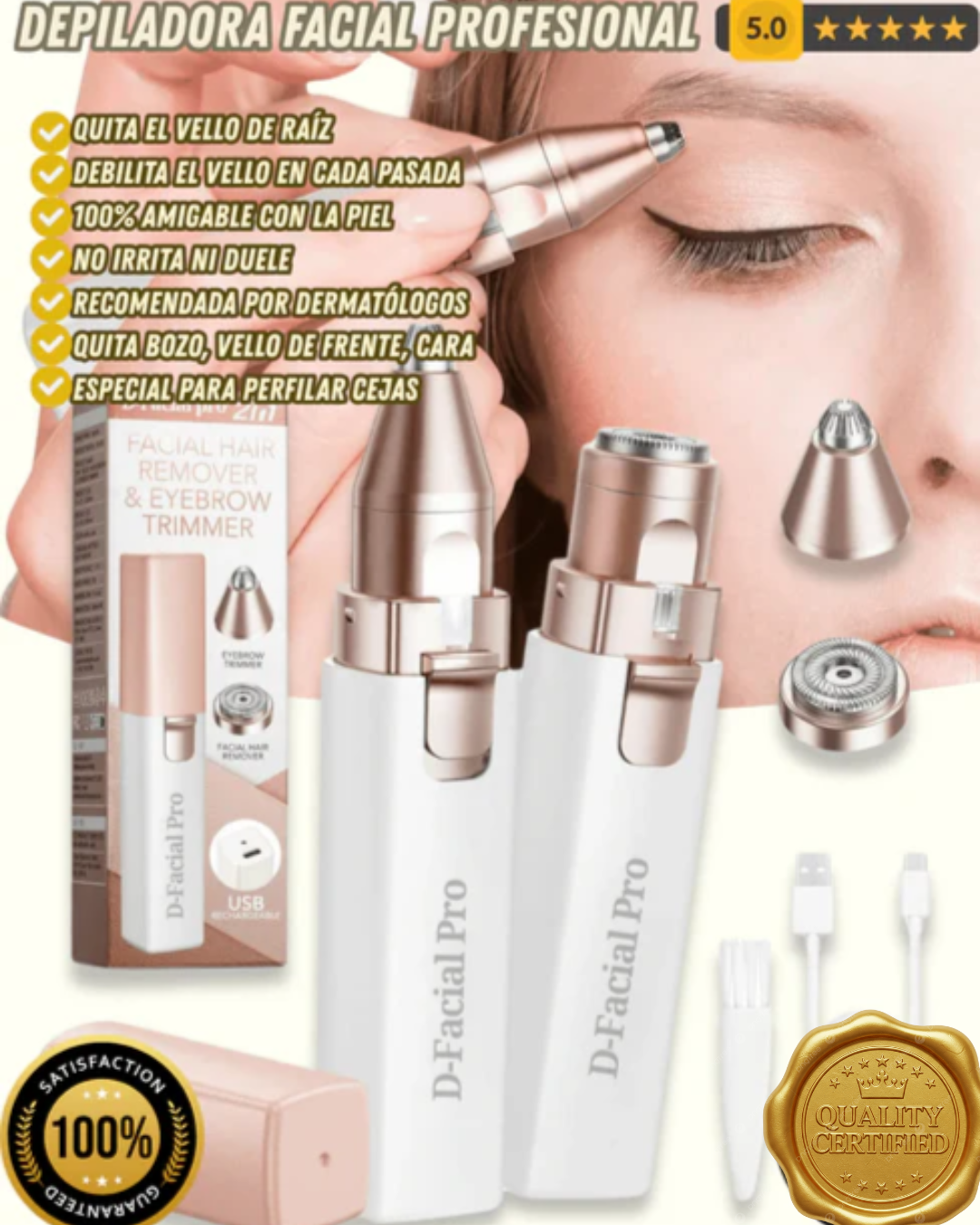 D-Facial™ Depiladora Facial Profesional